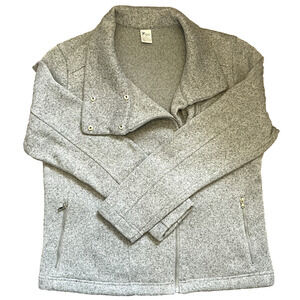 Old Navy Jacket Active Women's Grey Zip Snap Size L Full Zip Collar To High Neck